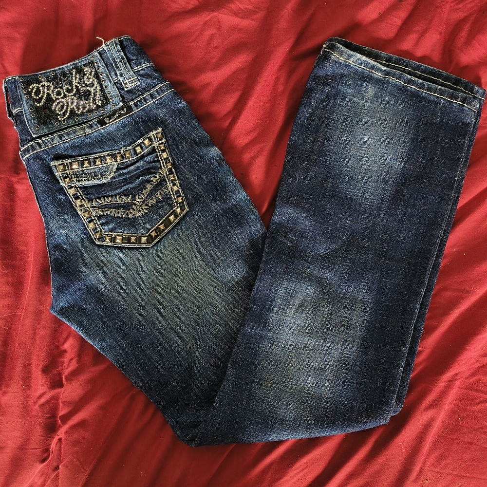 Rock & Roll Cowgirl Embellished Straight Leg Jeans